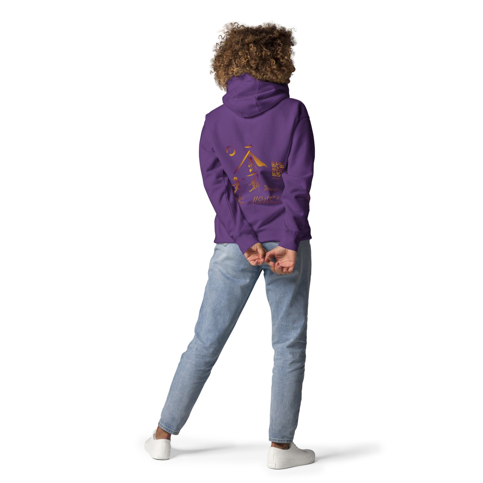 Thrive Purple heart Pierced Heart version of pullover Hoodie (House logo on back and QR on Sleeve) - Image 31