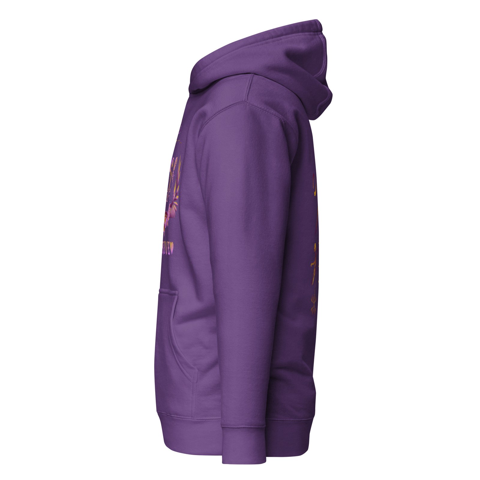 Thrive Purple heart Pierced Heart version of pullover Hoodie (House logo on back and QR on Sleeve) - Image 11